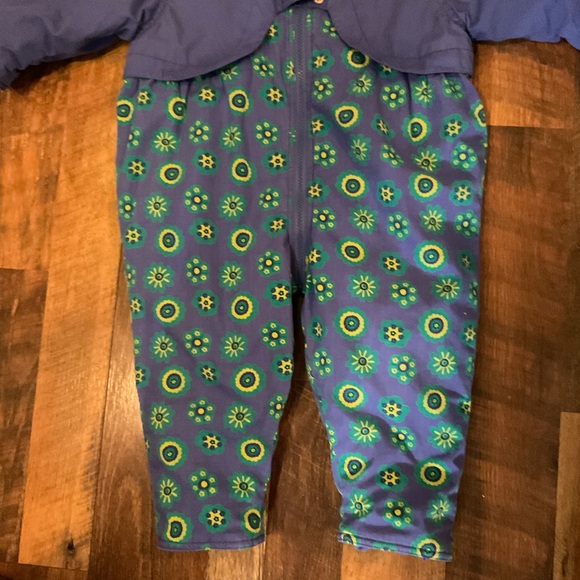 Vintage Gymboree Flower Print Hooded Snow Suit Coat S - Picture 3 of 8